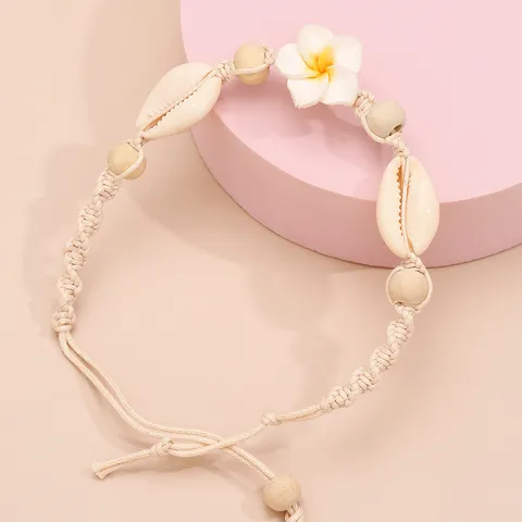 Beach flower shell anklets