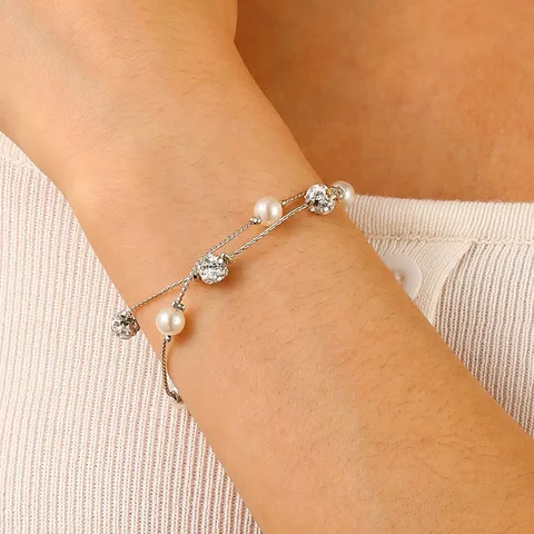 Casual Simple Style Streetwear Geometric Artificial Pearls Copper Bracelets