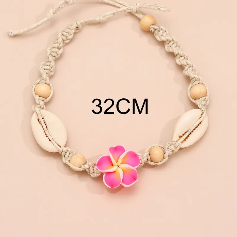 Beach flower shell anklets