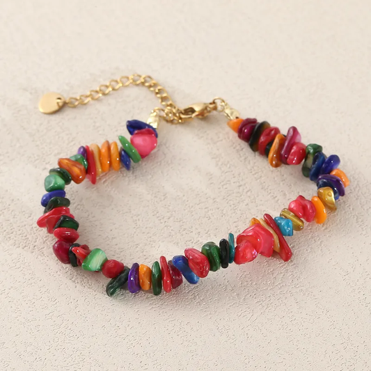 Vacation Irregular Geometric 304 Stainless Steel Stone Gravel Beaded Chain Beaded Bracelets