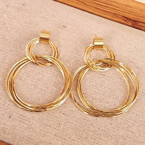 Style Circle Alloy Drop Earrings