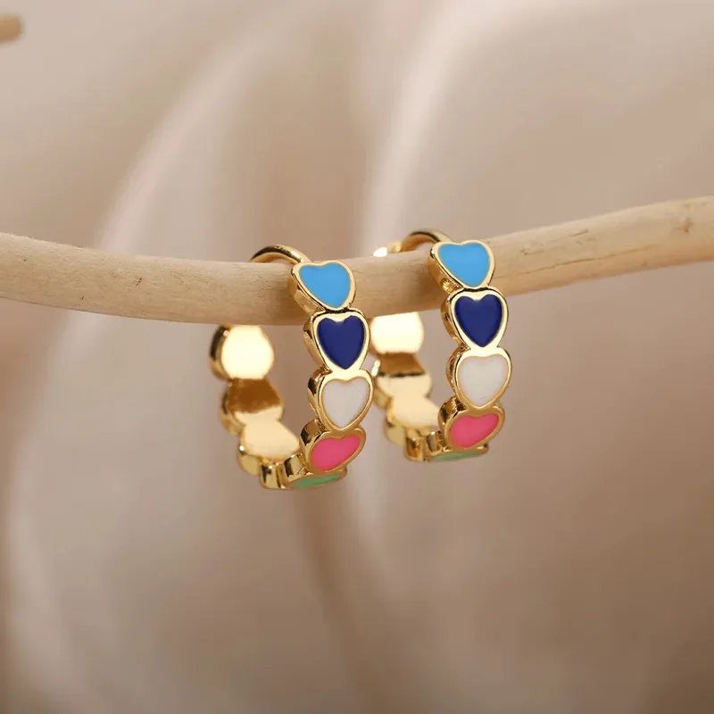 Colorful Heart Earring