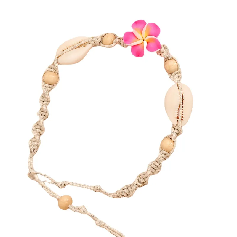 Beach flower shell anklets
