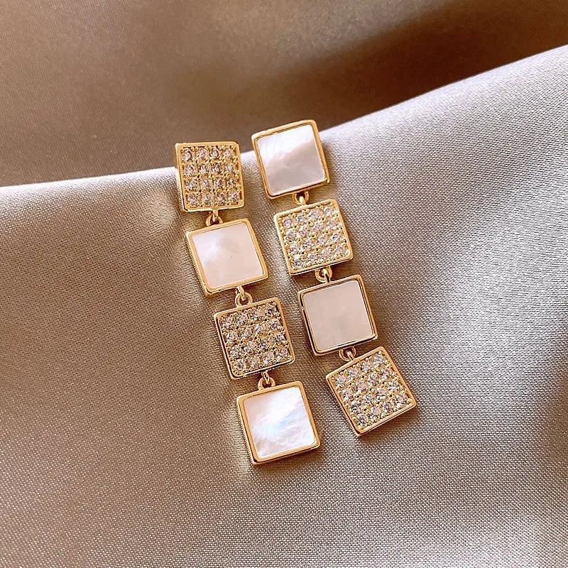 Classic Style Solid Color Alloy Drop Earrings