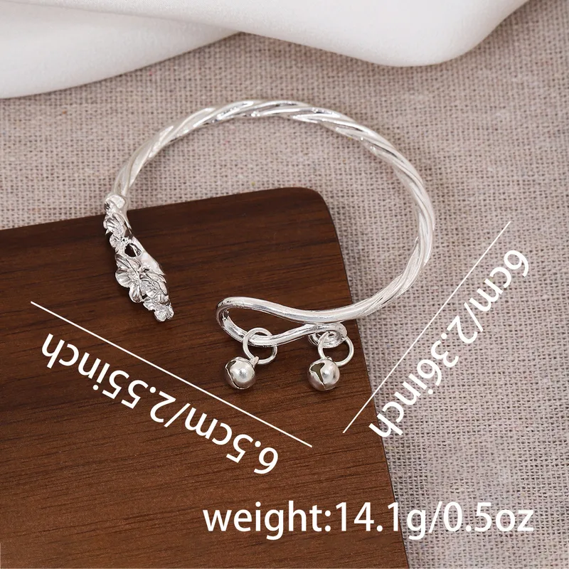 Chinoiserie Flower Bell Alloy Bangle