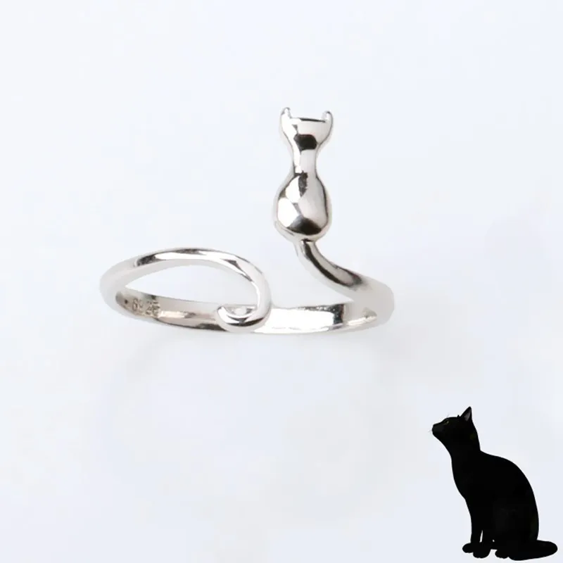 Cute Animal Cat Alloy Asymmetrical Plating Open Rings