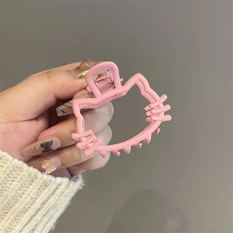 Cute Women's Cherry Cat Alloy Hair Claws