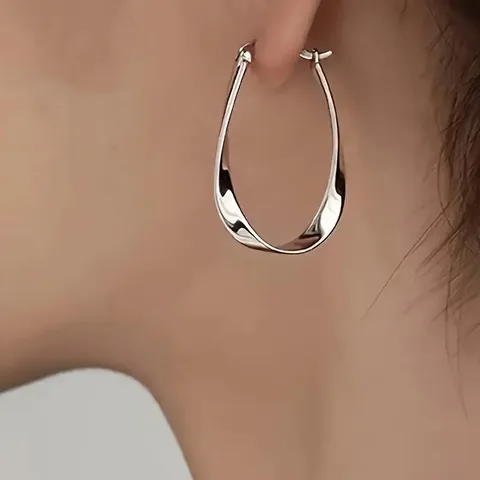 Simple Style Streetwear Geometric Plating Alloy Hoop Earrings