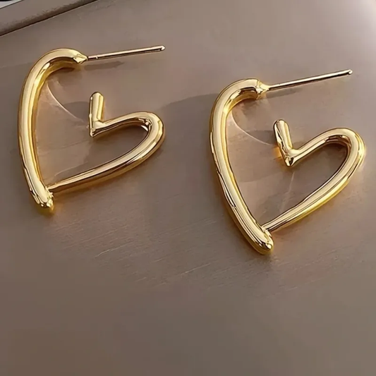 304 Stainless Steel Heart Shape Long-Lasting Plated Golden Plated Wedding Sexy Pastoral Earrings