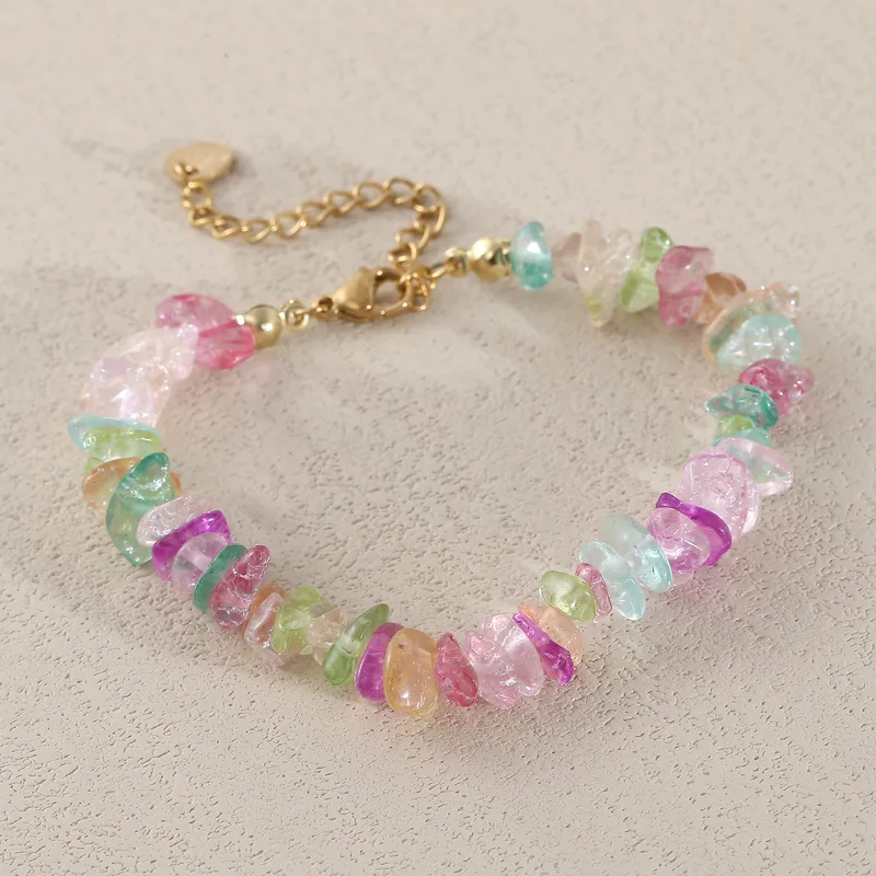 Vacation Irregular Geometric 304 Stainless Steel Stone Gravel Beaded Chain Beaded Bracelets