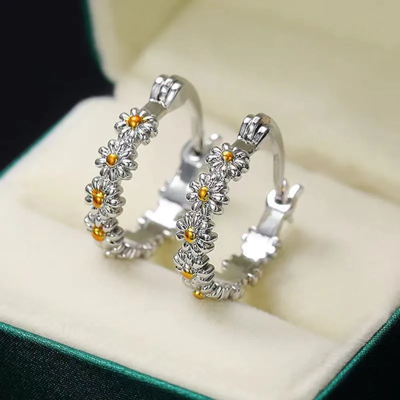 Simple Style Flower Plating Alloy Plated Earrings