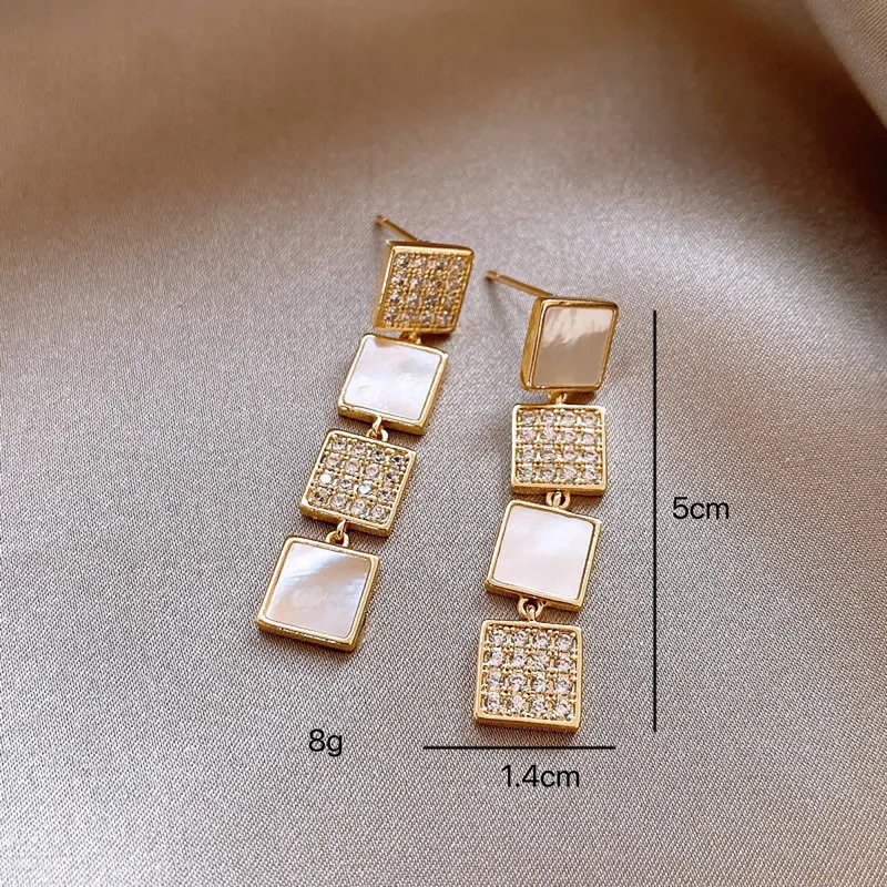 Classic Style Solid Color Alloy Drop Earrings