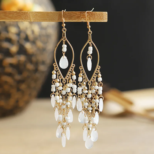 Fashion Geometric Alloy Seed Bead Plating Women's Drop Earrings