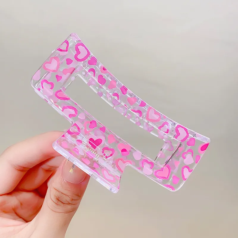 Sweet Women'S Flower Arylic Printing Hair Claws