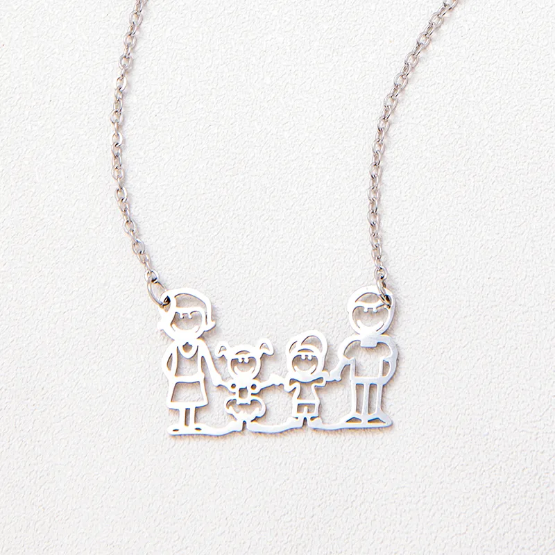 Cartoon Family Necklace
