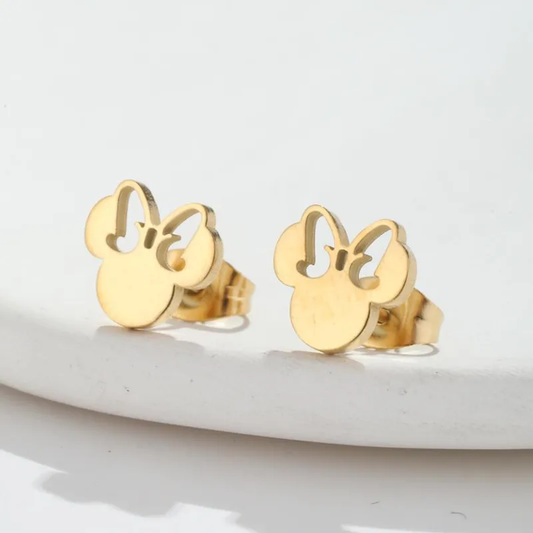 Pair Cartoon Style Cartoon Character Stainless Steel Plating Ear Studs