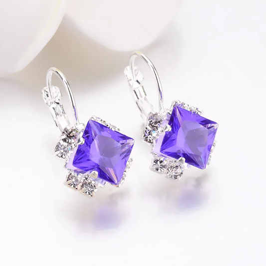 Fashion Rhombus Alloy Plating Rhinestones Women's Earrings