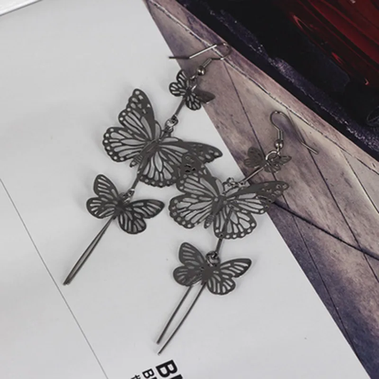 Vintage Style Butterfly Alloy Drop Earrings