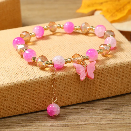 flower/butterfly beaded bracelet