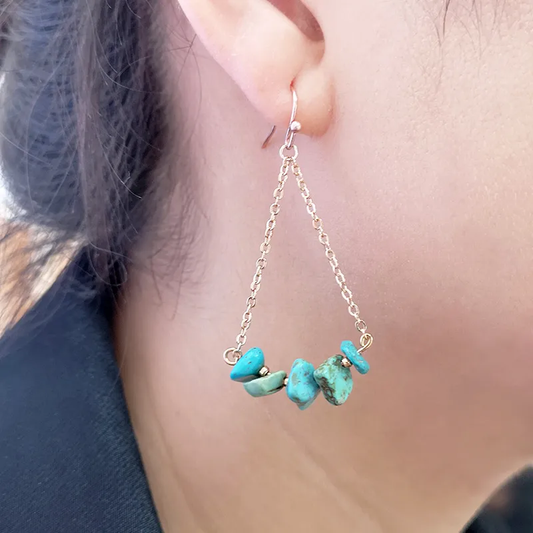 Geometric Gem Artificial Gemstones Drop Earrings