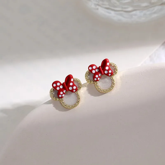 Bow Knot Plating Alloy Gold Plated Ear Studs