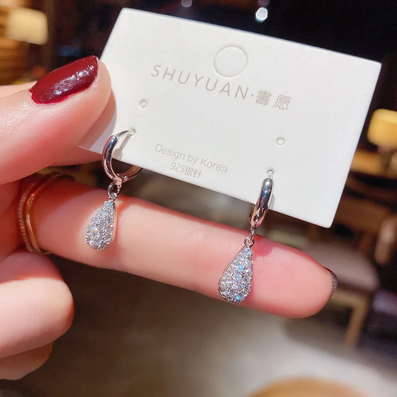 Style Water Droplets Alloy Inlay Rhinestones Women's Earrings
