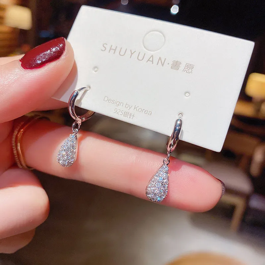 Style Water Droplets Alloy Inlay Rhinestones Women's Earrings