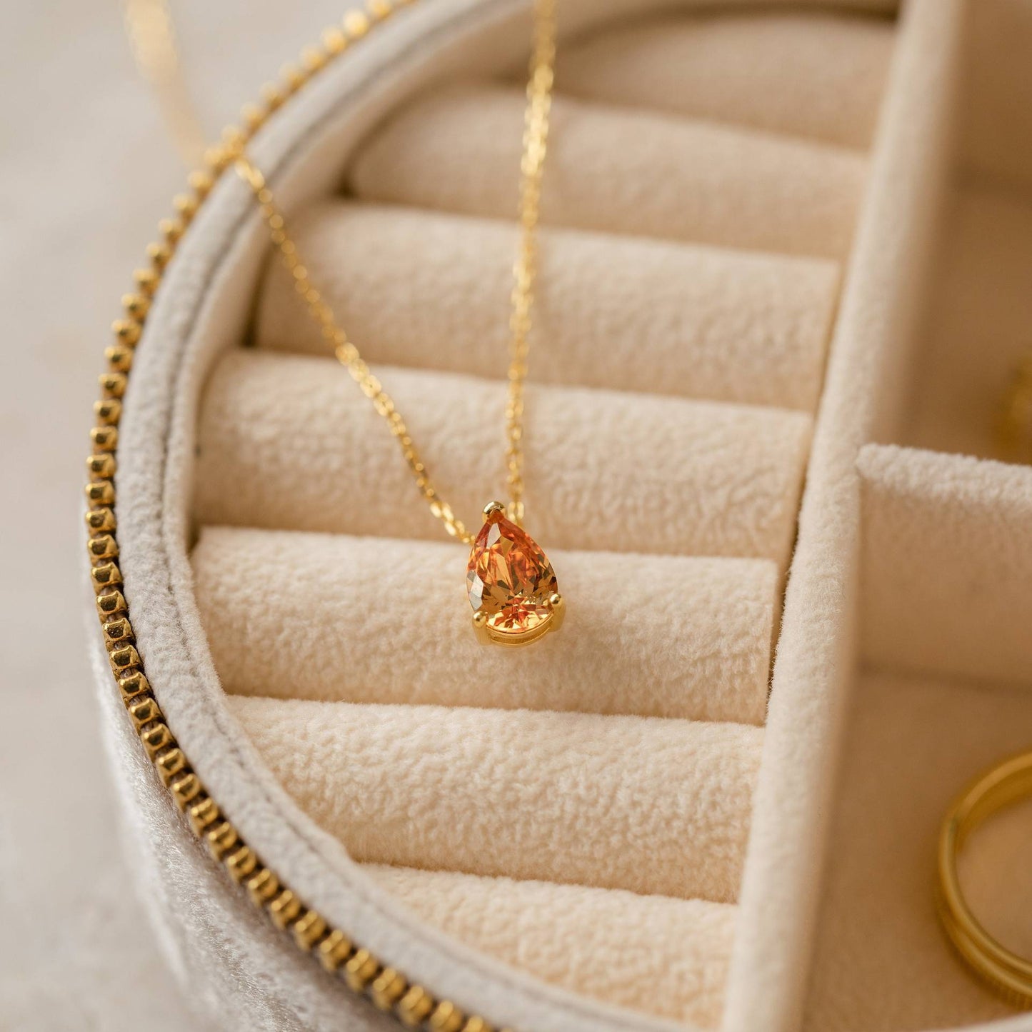 Water Drop Diamond Necklac Birthstone