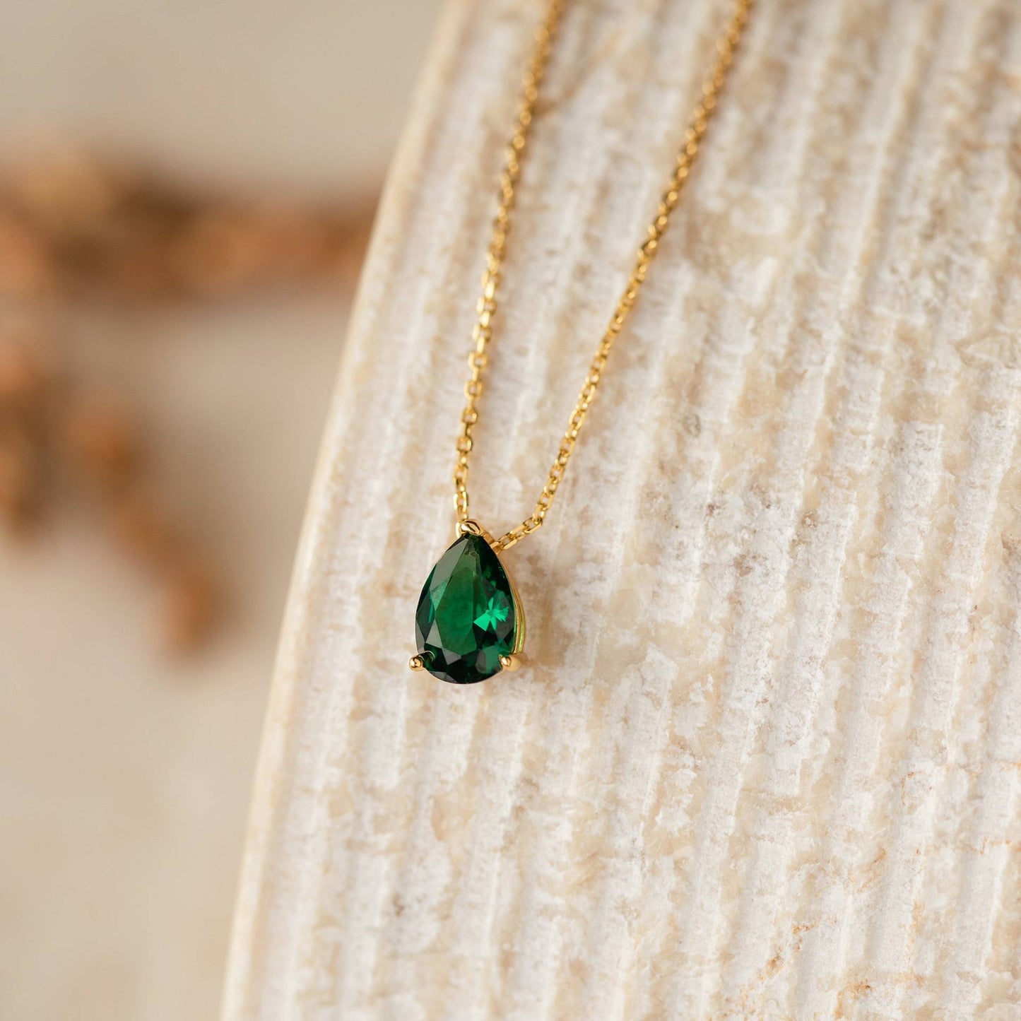 Water Drop Diamond Necklac Birthstone