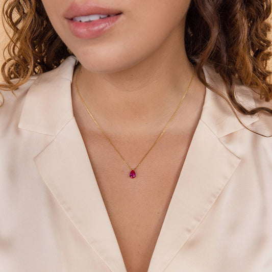 Water Drop Diamond Necklac Birthstone