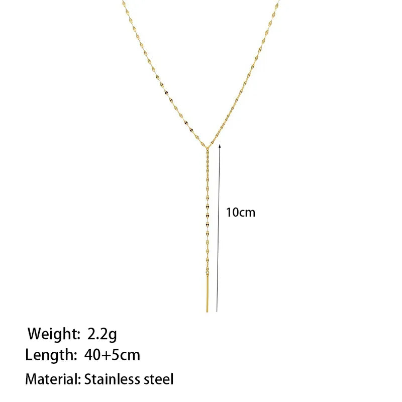 Lips Long Necklace Gold