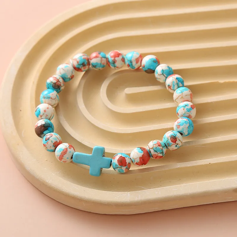 Casual Simple Style  Cross Wood  Bracelets
