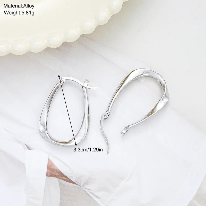 Simple Style Streetwear Geometric Plating Alloy Hoop Earrings