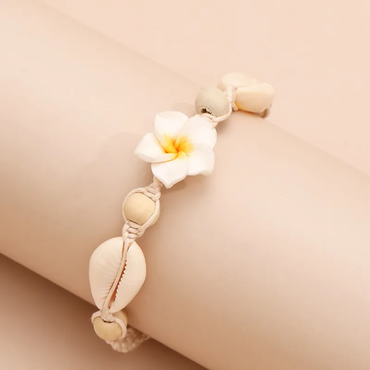 Beach flower shell anklets