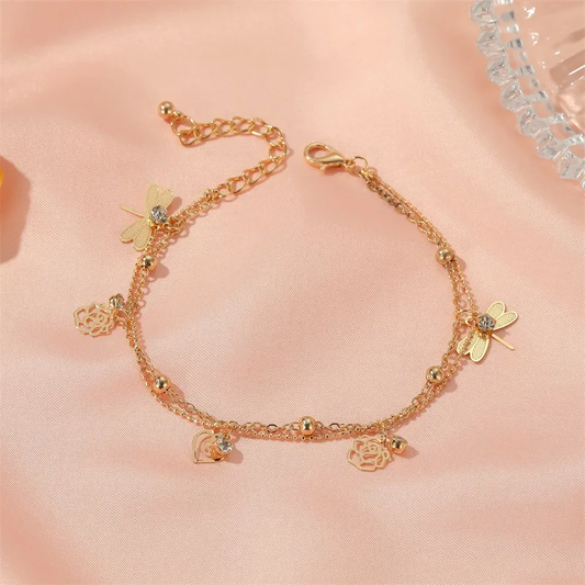 Dragonfly anklet