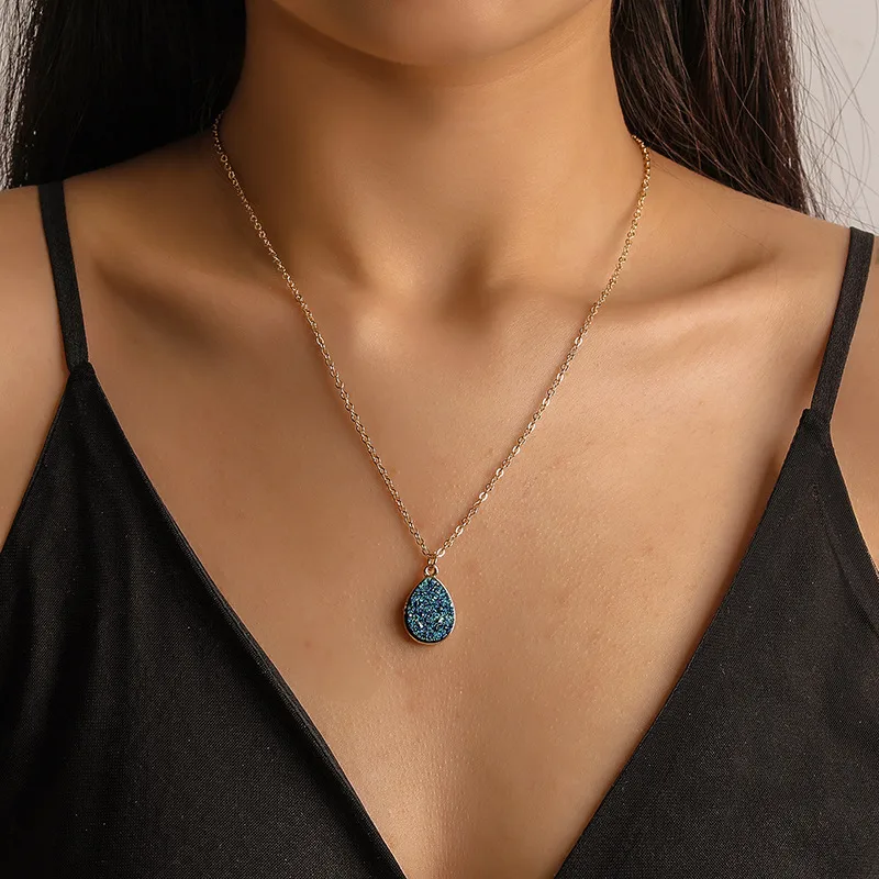 droplets alloy resin pendent nacklace