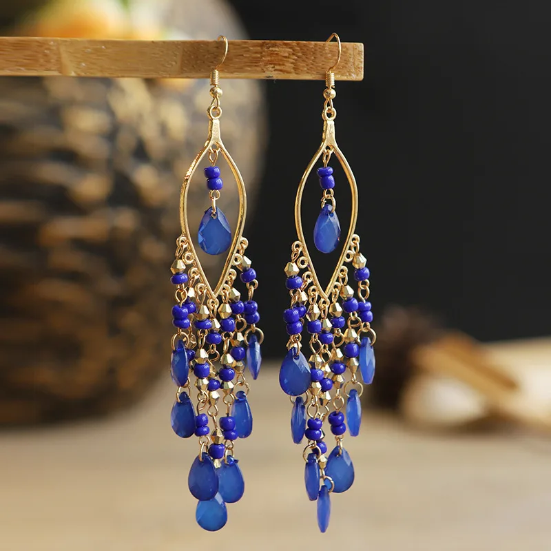 Fashion Geometric Alloy Seed Bead Plating Women's Drop Earrings