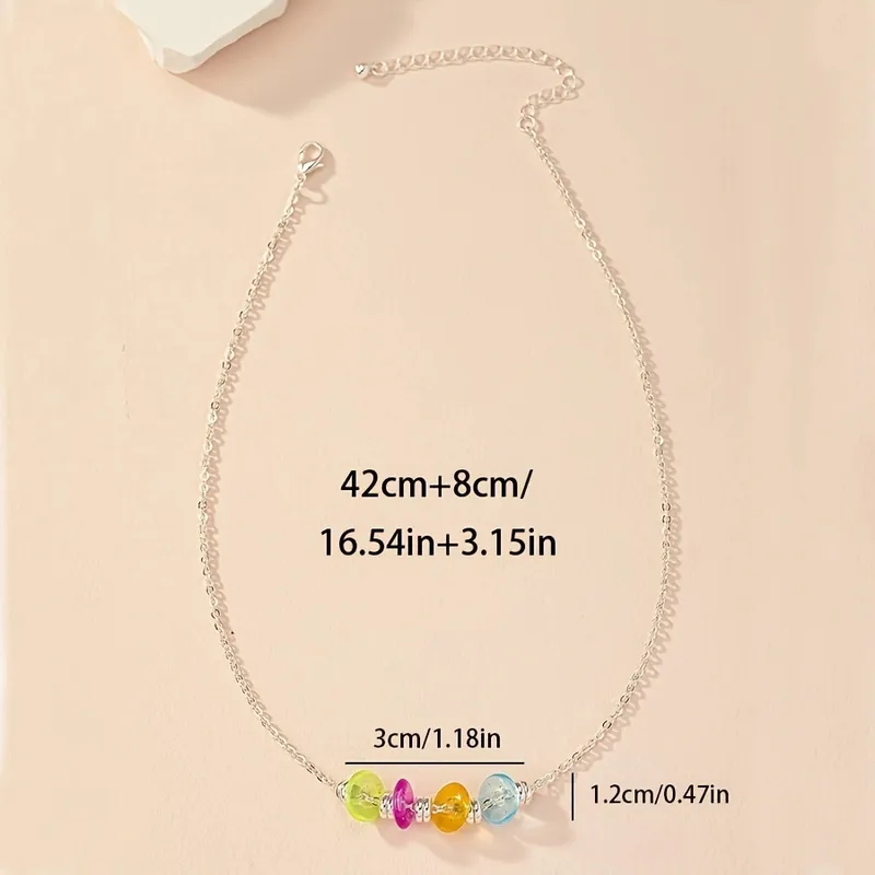 Princess Cute Sweet Geometric Arylic Iron  Pendant Necklace