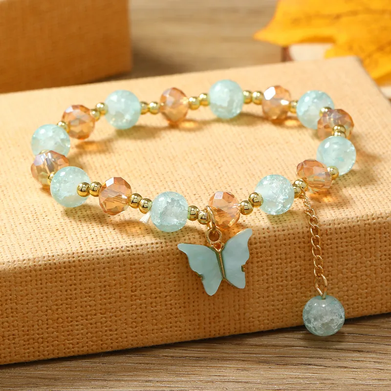 flower/butterfly beaded bracelet