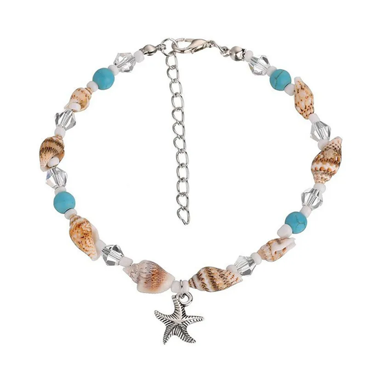 Casual starfish couch glass shell anklets