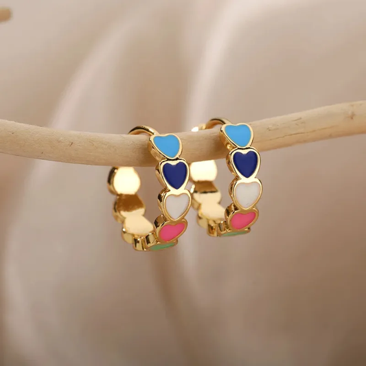Colorful Heart Earring