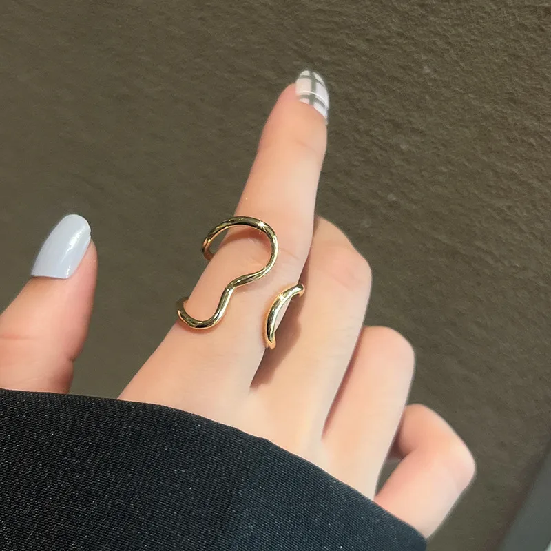 Fashion geometric silver plated plating women’s open ring