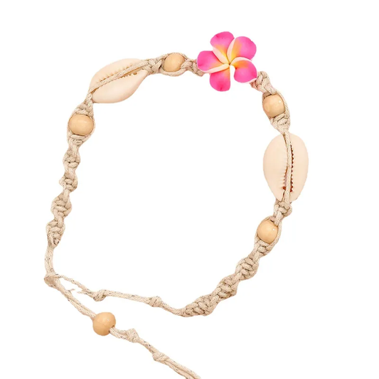 Beach flower shell anklets