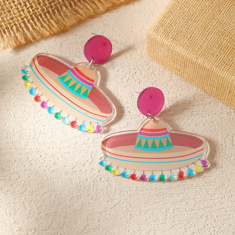 Hawaiian Vacation Animal Tassel Arylic Drop Earrings