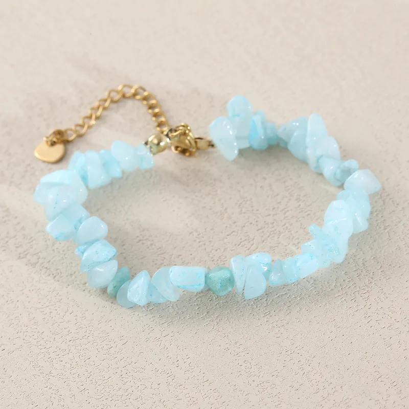 Vacation Irregular Geometric 304 Stainless Steel Stone Gravel Beaded Chain Beaded Bracelets