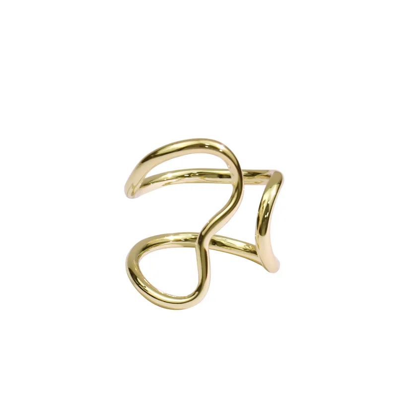 Fashion geometric silver plated plating women’s open ring