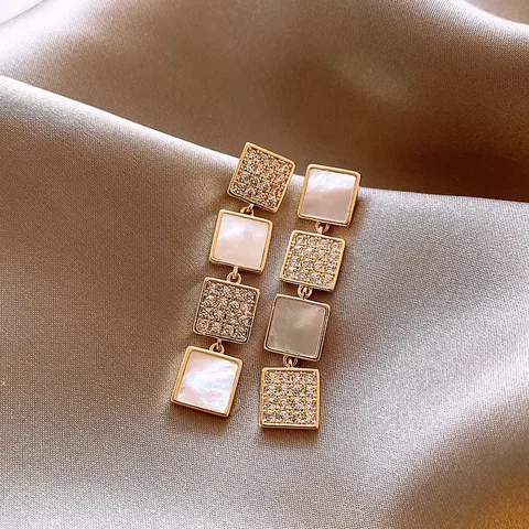 Classic Style Solid Color Alloy Drop Earrings