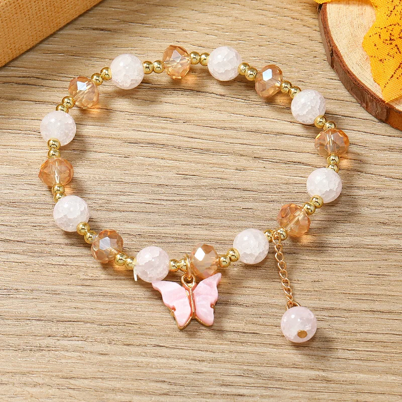 flower/butterfly beaded bracelet