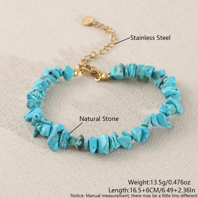 Vacation Irregular Geometric 304 Stainless Steel Stone Gravel Beaded Chain Beaded Bracelets