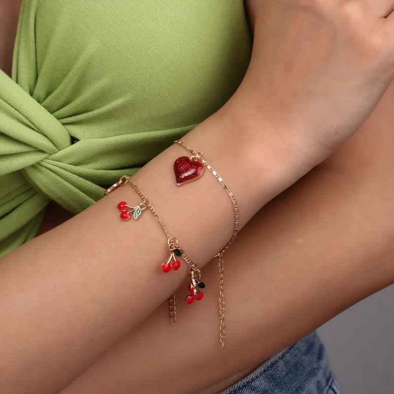 Heart Shape Zinc Alloy Cable Chain Chain & Link Bracelets